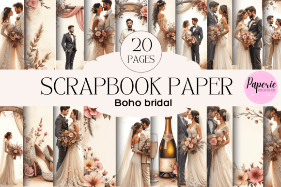 Download Boho Wedding Scrapbook Paper - Wedding scrapbook Collection